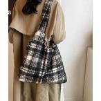 トートバッグ Mignonjour/もこもこチェックトートバッグ M2859 レディース