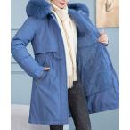 ショッピングモッズコート モッズコート コート ふわもこファー付き中綿ロングジャケット レディース