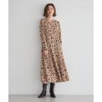 ショッピングマキシ ワンピース フラワー柄プリーツMIXワンピース