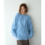 ニット セーター スター柄フリンジルーズニット レディース