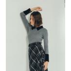 ショッピングスパンコール ニット セーター フェザー襟スパンコールニット レディース