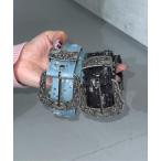 ショッピングベルト ベルト デニムスパンコールベルト レディース メンズ