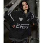 ショッピングハート ポロシャツ 「ERAR」オーバーサイズショート丈ハートロゴゲームニットポロシャツ メンズ レディース