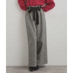 ショッピングツイード パンツ 「上品華やか・通勤」ラメツイード ワイドパンツ レディース