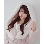 ノーカラーコート コート 「デート・推し活にもぴったり！」ファー付ビッグフードコート レディース