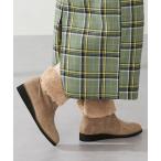 ショッピングウェッジソール ブーツ たっぷり ファー ウエッジソール ブーツ /52411 軽量 もこもこ レディース