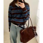 ニット セーター 「 ammy. / エイミードット 」 ボーダー ポロネックセーター / ニット レディース