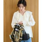 ブラウス シャツ ウールタッチフリルカラーブラウス レディース