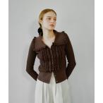 カーディガン フリルデザインカーディガン レディース