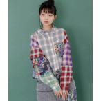 ブラウス シャツ ScoLar/スカラー　パッチワークチェックシャツ レディース