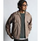 シャツ FAKE SUEDE OPEN COLLAR SHIRT：フェイクスウェード オープンカラーシャツ 開襟シャツ メンズ