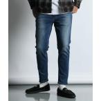 ジーンズ FLEECE LINING STRETCH DENIM：裏起毛 ストレッチ スリムジーンズ メンズ