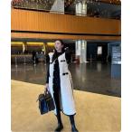 ムートンコート ボアコート モノトーンの温もりボアロングベスト レディース