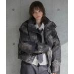 ダウンジャケット ダウン 「Spielio」Vintage like high neck padded jacket / ヴィンテージライク合皮ハイネ