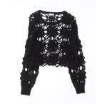 「acro」 長袖ニット フリ- ブラック レディース