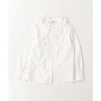 「mezzo piano」 「KIDS」フリル長袖ブラウス 120 ホワイト キッズ