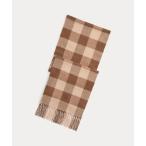 マフラー チェック フリンジ ウール マフラー メンズ