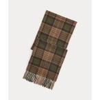 マフラー チェック フリンジ ウール マフラー メンズ
