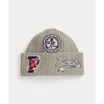 ニット帽 ニットキャップ ロゴパッチ ウールブレンド ウォッチ キャップ メンズ