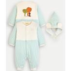 ショッピングカバーオール カバーオール アウター 「2点セット」ベアストライプ長袖カバーオール＆帽子 キッズ 子供服 男の子 女の子