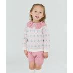 ショッピングノルディック セットアップ 「セットアップ」ノルディックピンク長袖ニットトップス＆ショートパンツ キッズ 子供服 男の子 女の子