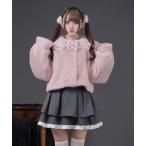 ショッピングリボン コート アウター リボン付きフリルファーコート レディース