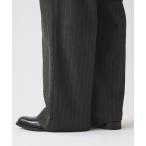 スラックス ヒールカット ルーズ ストライプ スラックス メンズ