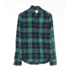 ショッピングアメリカンイーグル 「American Eagle」 チェック柄長袖ネルシャツ X-SMALL グリーン メンズ