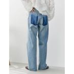 ジーンズ デニム デニムパンツ リメイクデザインルーズデニム レディース