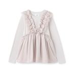 ブラウス シャツ 「リンク」ドッキングフリルチュニック レディース