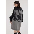 ワンピース バックバイカラーロゴニットワンピース