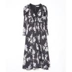 ショッピング花柄 「Her lip to」 花柄長袖ワンピース S ブラック レディース