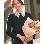 「組曲」 長袖ワンピース 6 ネイビー レディース