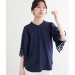 「natural couture」 7分袖ブラウス FREE ネイビー レディース