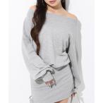 ワンピース 裏毛 オフショルダー サ