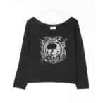 ショッピングスカル ニット セーター 長袖Vネックニット/スカル/バックウイング レディース