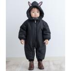 ベビー服 ロンパース ねこさん 中綿シームレス ジャンプスーツ
