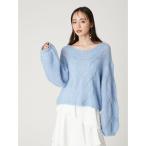 ニット セーター アルパカスパンコールケーブルニット レディース