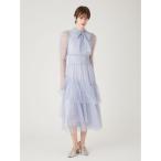 ドレス ロングスリーブラメチュールドレス