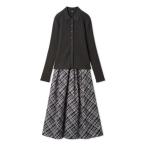 ワンピース 「セットアイテム」ポロ衿ニットタックフレアスカートコーデSET