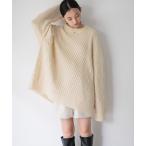 ニット セーター ケーブルＢＩＧチュニック　605736 レディース