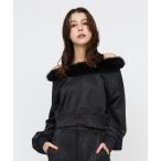 ショッピングオフショルダー tシャツ ファー付ラメ裏毛オフショルダートップス レディース