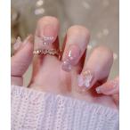  искусственные ногти наклейки на ногти 3D бабочка ламе French искусственные ногти 