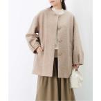 ノーカラーコート コート LC/LLL ブークレーノーカラーコート レディース