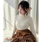 ニット セーター 釦付きフリルリブタートル/fint フィント レディース