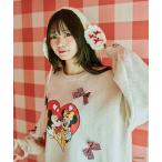 耳当て イヤーマフ 「クティールとレトロ」リボンたっぷりハートイヤーマフ レディース