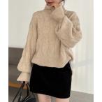 ショッピングショート ニット セーター ケーブルキャンディニット レディース