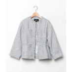 「green label relaxing」 ツイードジャケット SHORT コバルトブルー レディース