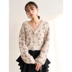 ショッピングリボン カーディガン ビジューリボンショートカーディガン レディース