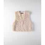 ショッピングパイル ベスト ジレ 「HONEYSUCKLE ROSE」フェイクファー ベスト (エコファー / 体型カバー) レディース